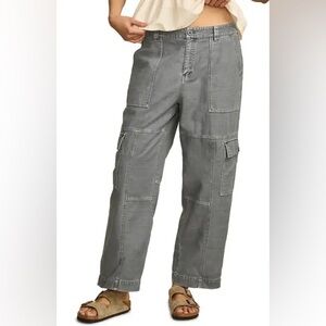 Lucky Brand Women's Gray Slub Cargo Pants XL